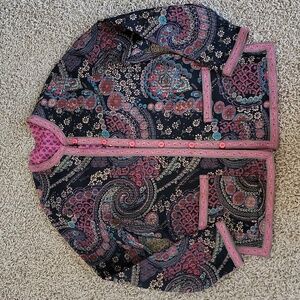 Provence d'amour Reversible Jacket Quilted Coat Medium Button-Up